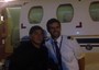 Diego Armando Maradona all'arrivo all'aeroporto Fiumicino di Roma