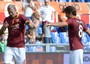 Federico Balzaretti segna l'1-0 per la Roma nel derby e piange.1/o gol con la Roma,prima solo fischi
