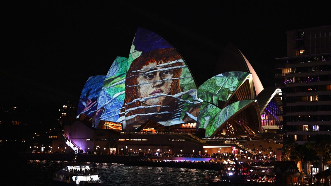 La Sydney Opera House illuminata in occasione del festival Vivid Sydney