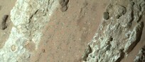La roccia Cheyava Falls perforata dal rover Perseverance (fonte: NASA/JPL-Caltech/MSSS)