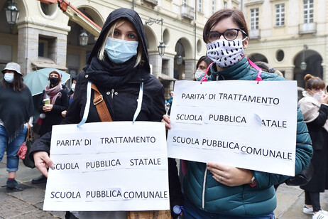 Una protesta de docentes interinos.