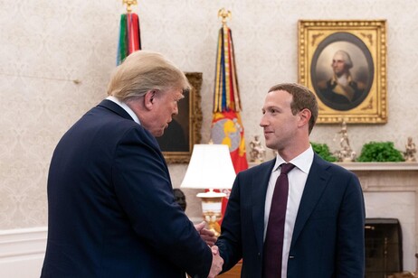 Donald Trump e CEO da Meta durante encontro em 2019