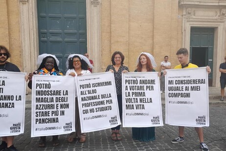 Protesto em defesa do 'jus scholae' em Roma