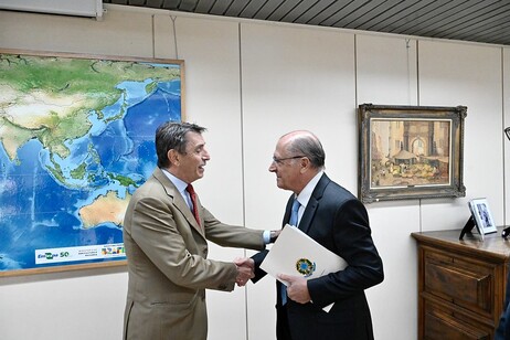 Alessandro Cortese e Geraldo Alckmin se reuniram (Foto: Embaixada da Itália no Brasil)