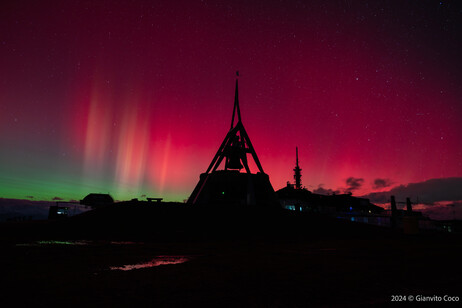 La impactante aurora boreal en Alto Adige, Italia