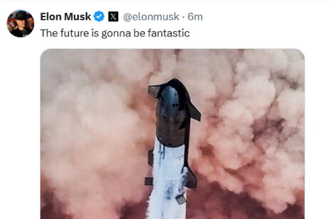 Musk posta un razzo, 'il futuro sarà fantastico'