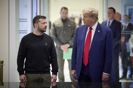 Volodimir Zelensky con Donald Trump en Nueva York.