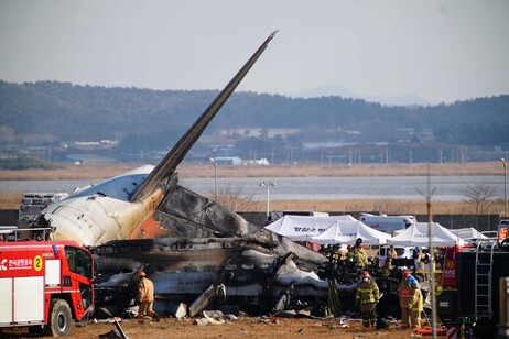 Destroços de avião acidentado na Coreia do Sul