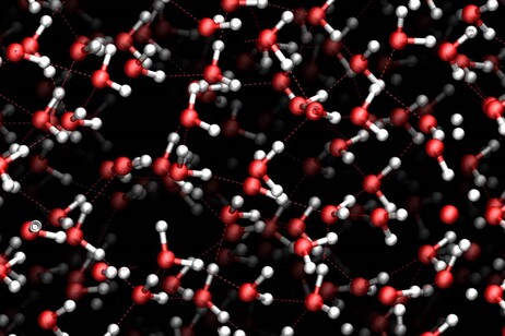 Rappresentazione grafica della struttura dell'acqua vetrosa ferroelettrica (fonte: Cnr-Ipcf)