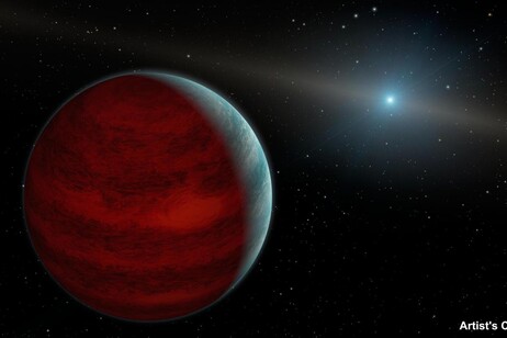 Rappresentazione artistica di un pianeta simile a Giove esterno al Sistema Solare (fonte: NASA/JPL-Caltech)