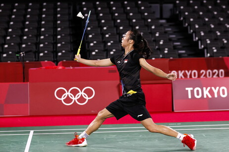 Yeo Jia Min of Singapore in action during her women's single