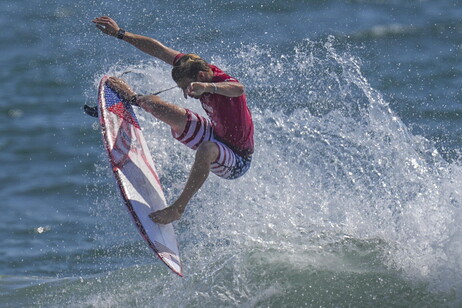 Surf Kolohe Andino from the USA surfs during Men's Round 1 of the Surfing events of the Tokyo 2020