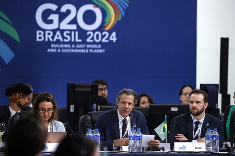 O ministro da Fazenda, Fernando Haddad, em reunião do G20
