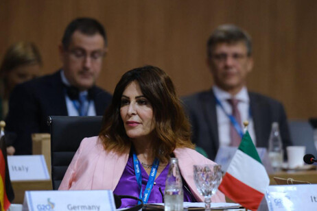 Daniela Santanchè durante cúpula do G20 do Turismo, em Belém