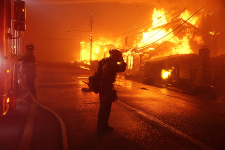 Los bomberos están concentrados en salvar vidas.