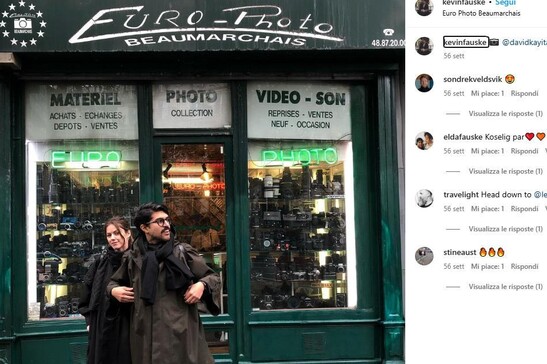 vetrine della bottega fotografica di Parigi EuroPhoto, foto da instagram