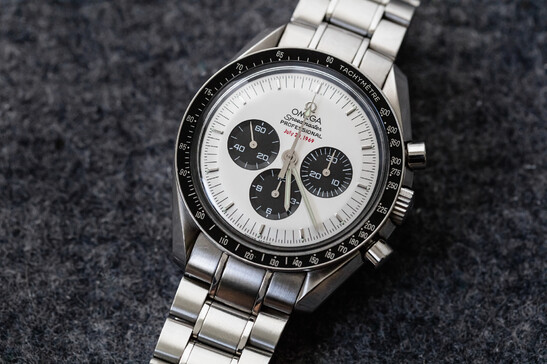 Omega Speedmaster Professional Apollo XI Watch Rare White Panda Dial @iStock.