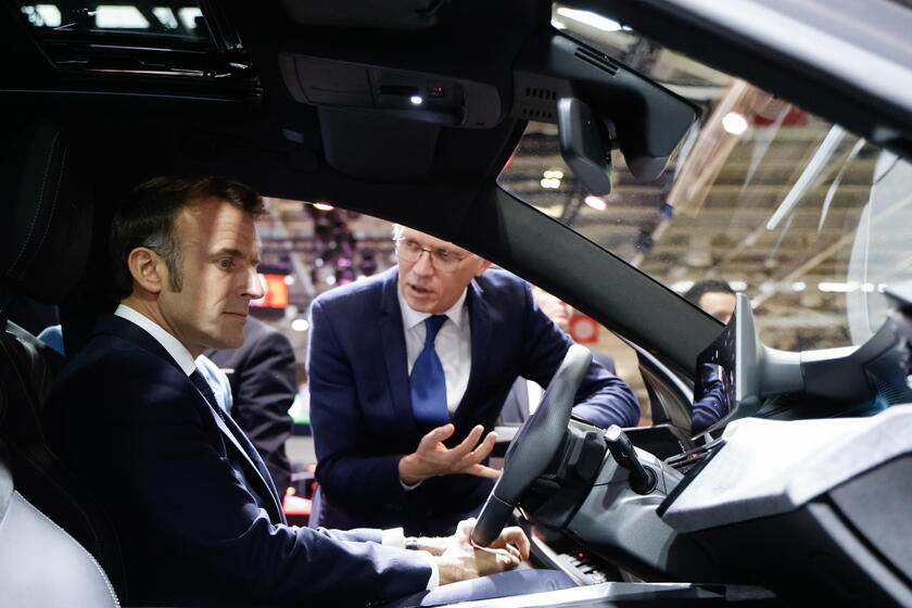 French President Macron visits Paris Motor Show 2024