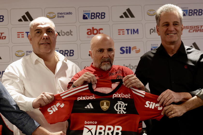 Jorge Sampaoli is presented as the new head coach of Brazil's Flamengo