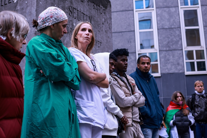 Belgian medical workers protest in solidarity with Gaza and Lebanon