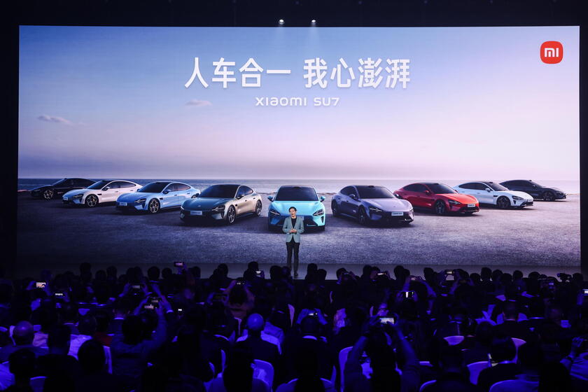 Xiaomi launches new electric car Xiaomi SU7 in Beijing © ANSA/EPA