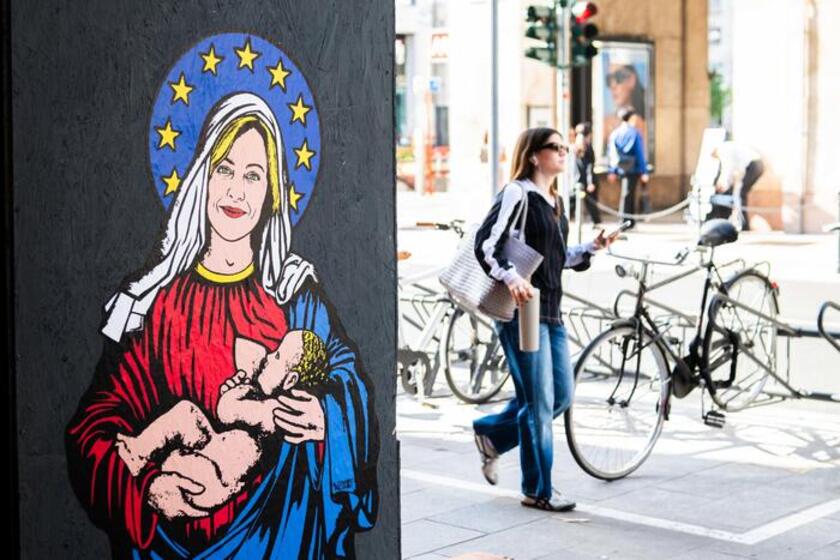 Mural 'Santa Giorgia' foi pintado após eleições europeias