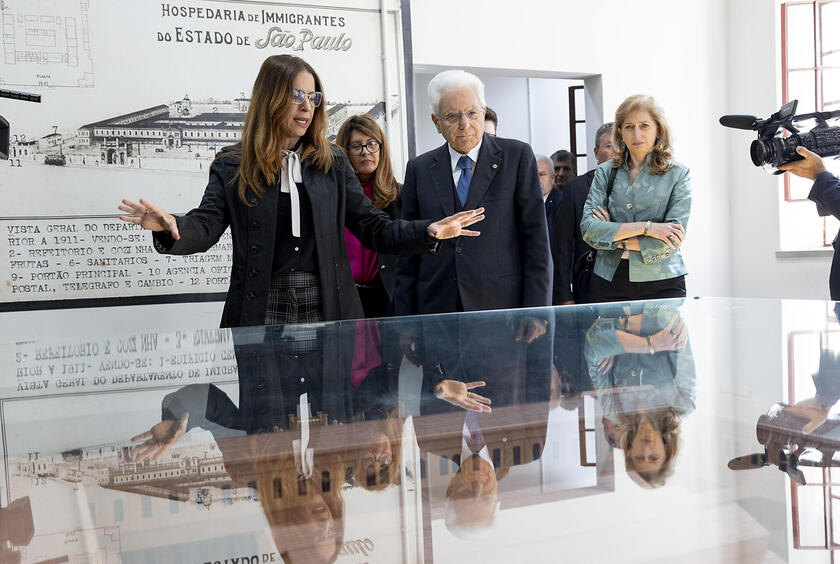 Mattarella visitou o Museu da Imigração e o Arsenal da Esperança em sua visita a São Paulo