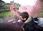 Ancora un'immagine della protesta all'interno del Colosseo