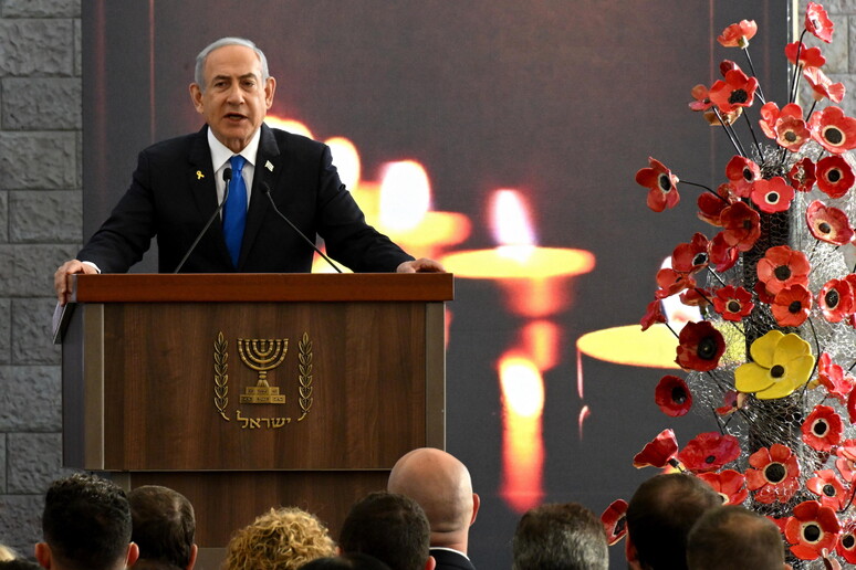 Netanyahu durante discurso em Israel © ANSA/EPA