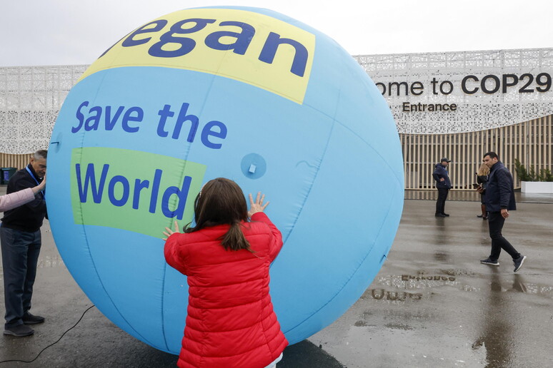 Protesto pelo clima durante a COP 29 © ANSA/EPA