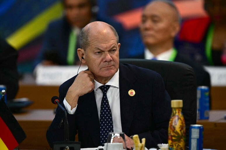 Olaf Scholz durante a sessão do G20 no Rio de Janeiro © ANSA/AFP