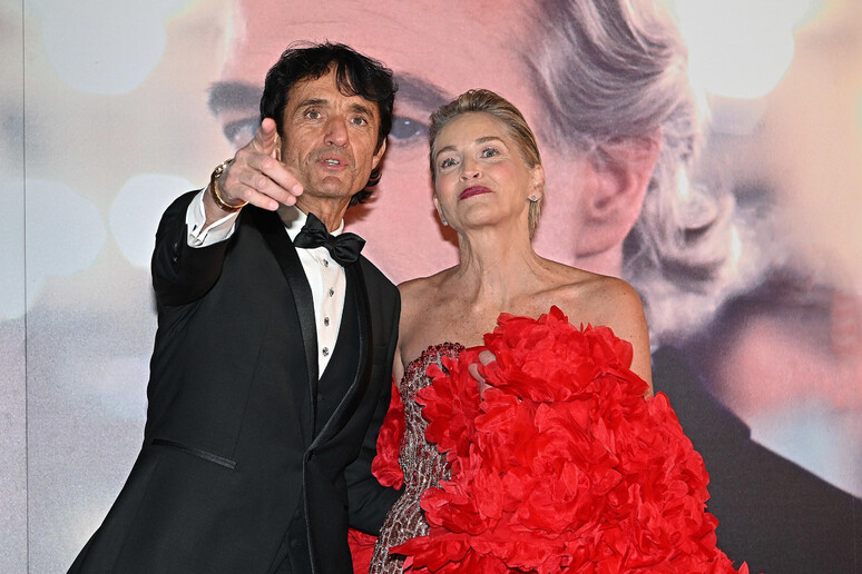 Giulio Base con Sharon Stone