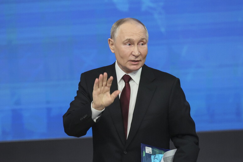 Vladimir Putin durante coletiva de imprensa de fim de ano - TODOS OS DIREITOS RESERVADOS