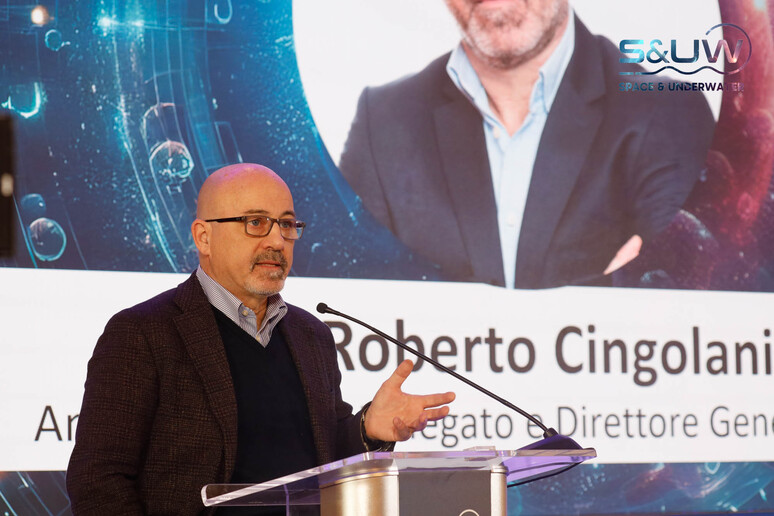 L 'Amministratore Delegato e Direttore Generale di Leonardo, Roberto Cingolani, alla Space & Underwater Conference 2024 © ANSA/Cyberseurity Italia