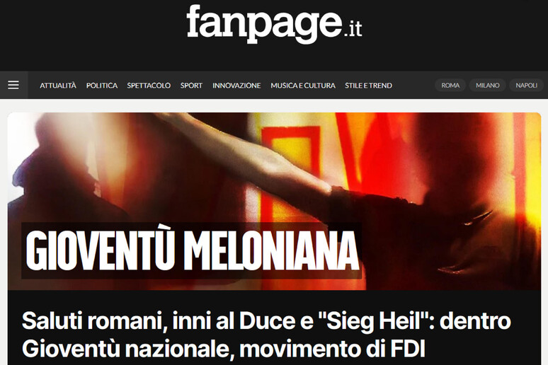 'Gioventù meloniana ', le due inchieste di Fanpage - RIPRODUZIONE RISERVATA