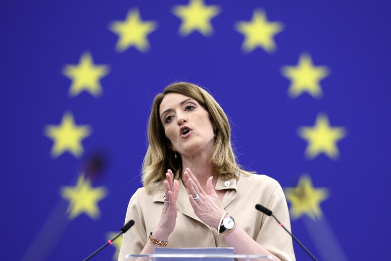Roberta Metsola preside o Europarlamento desde janeiro de 2022 © ANSA/EPA