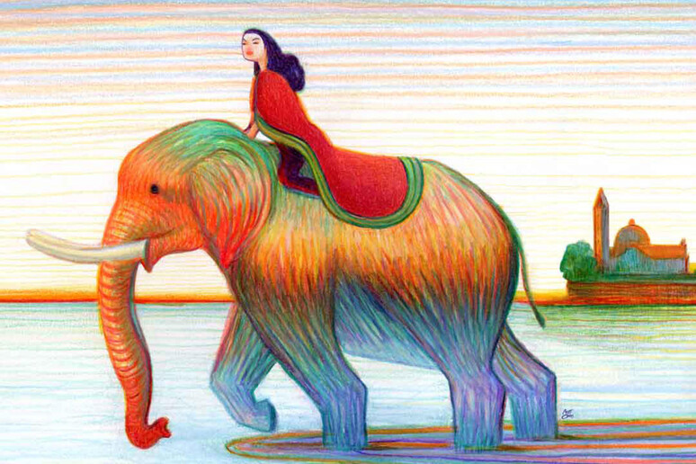 Un elefante en la laguna, en el cartel del Festival de Venecia (ANSA) - TODOS LOS DERECHOS RESERVADOS
