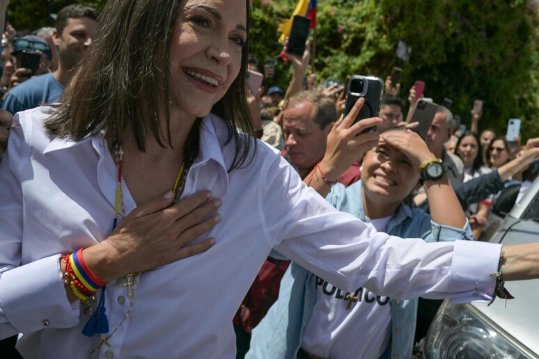 María Corina Machado lidera oposição na Venezuela © ANSA/AFP