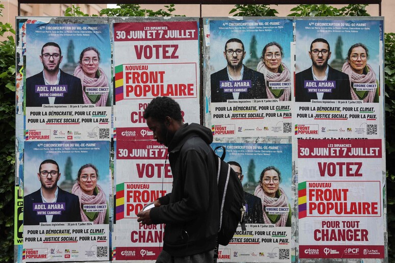 Reagrupamento Nacional dominou o primeiro turno do pleito ao obter 33% dos votos © ANSA/AFP