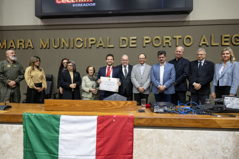 Cônsul-geral da Itália é Cidadão de Porto Alegre © ANSA/Reprodução/Ederson Nunes/CMPA