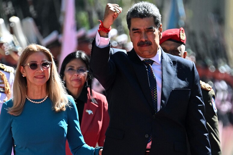 Nicolás Maduro durante cerimônia de posse em Caracas © ANSA/AFP