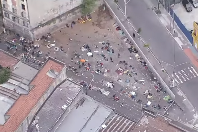 Prefeitura de SP ergue muro de 40 metros na Cracolândia © ANSA/Reprodução Youtube G1