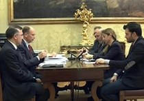 L'incontro del presidente incaricato Enrico Letta con la delegazione del M5S in streaming