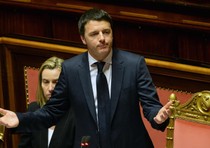 Renzi durante il discorso in Senato